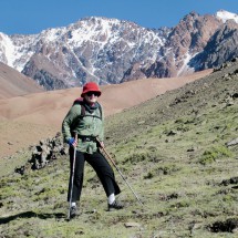 On the way to the Cerro Loma Blanca - Note the red gravel in the valley like a glacier